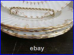 Royal Crown Derby England Set Of 5 Salad Plate Flowers Roses Gold