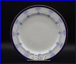 Royal Crown Derby English Blue Ribbons Roses & Gold 10 1/4 Dinner Plate (108)