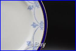 Royal Crown Derby English Blue Ribbons Roses & Gold 10 1/4 Dinner Plate (108)