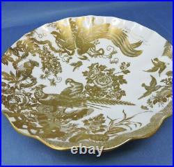Royal Crown Derby English Bone China Gold & White Pedestal Bowl Gold Aves