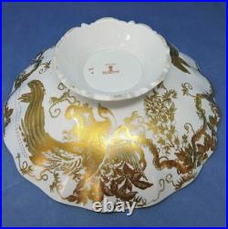 Royal Crown Derby English Bone China Gold & White Pedestal Bowl Gold Aves
