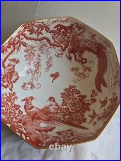 Royal Crown Derby English Bone China Red Aves A. 74 Serving Big Bowl 11 Inches