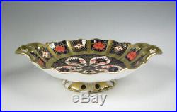 Royal Crown Derby English Porcelain Two Handle Pedestal Dish 1128 Old Imari