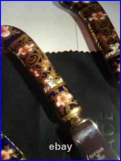 Royal Crown Derby Fine China Knife Set (6) Lavish Cherry blossom design