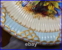 Royal Crown Derby Floral Decorated Cabinet Plate with Gold & Jewels 1884, 8 3/4