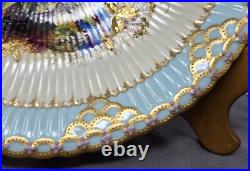 Royal Crown Derby Floral Decorated Cabinet Plate with Gold & Jewels 1884, 8 3/4