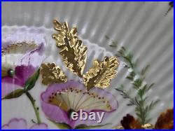 Royal Crown Derby Floral Decorated Cabinet Plate with Gold & Jewels 1884, 8 3/4