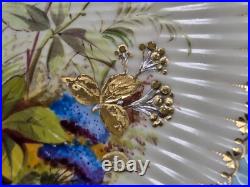 Royal Crown Derby Floral Decorated Cabinet Plate with Gold & Jewels 1884, 8 3/4