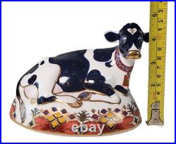 Royal Crown Derby Friesian Cow Buttercup 2001 Fine Bone China Paperweight