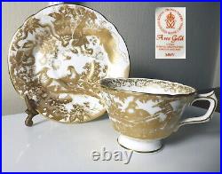 Royal Crown Derby GOLD AVES Cup & Saucer(s), MINT/Unused