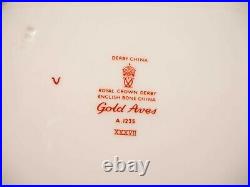 Royal Crown Derby GOLD AVES GOLD RIM Luncheon Salad Plate RARE