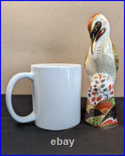 Royal Crown Derby GREEN WOODPECKER Paperweight w Gold Stopper & Original Box