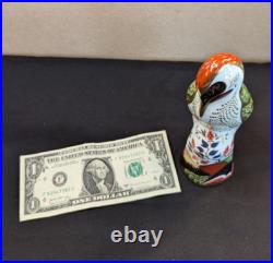 Royal Crown Derby GREEN WOODPECKER Paperweight w Gold Stopper & Original Box