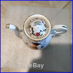 Royal Crown Derby Gadroon Rose Porcelain Tea Pot A962