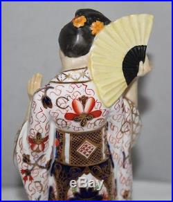 Royal Crown Derby Geisha Figurine, F477 Imari 1128 Design 1933 vgc