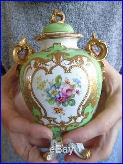 Royal Crown Derby Gilt Handles & Floral Spray Urn Vase & Cover by W Moseley 6