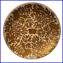 Royal Crown Derby Gold 1882 Encrusted Pale Yellow 9.125 Plate Butterfly Birds