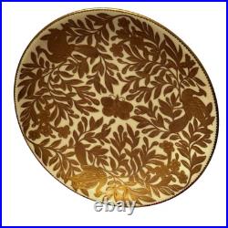Royal Crown Derby Gold 1882 Encrusted Pale Yellow 9.125 Plate Butterfly Birds