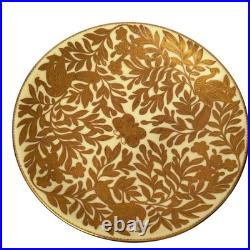 Royal Crown Derby Gold 1882 Encrusted Pale Yellow 9.125 Plate Butterfly Birds