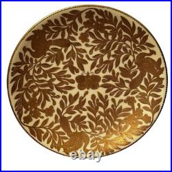 Royal Crown Derby Gold 1882 Encrusted Pale Yellow 9.125 Plate Butterfly Birds