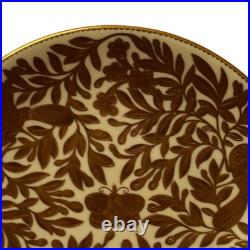 Royal Crown Derby Gold 1882 Encrusted Pale Yellow 9.125 Plate Butterfly Birds