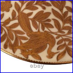 Royal Crown Derby Gold 1882 Encrusted Pale Yellow 9.125 Plate Butterfly Birds