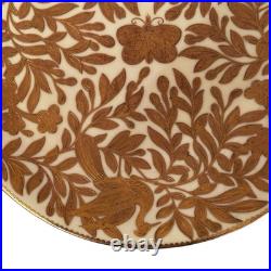 Royal Crown Derby Gold 1882 Encrusted Pale Yellow 9.125 Plate Butterfly Birds