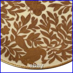 Royal Crown Derby Gold 1882 Encrusted Pale Yellow 9.125 Plate Butterfly Birds