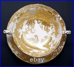 Royal Crown Derby Gold Aves Cream Soup Bowl And Under Plate England-excellent