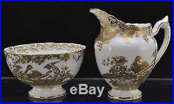 Royal Crown Derby Gold Aves Creamer and Open Sugar Bowl