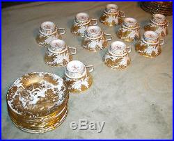 Royal Crown Derby Gold Aves Dinnerware 58 Piece Plate Cup Saucer B&b Lunch Plate
