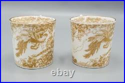 Royal Crown Derby Gold Aves Flat Demitasse Cup Pair FREE USA SHIPPING