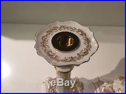 Royal Crown Derby Gold Aves Pair of Large Candlesticks Candle Holders