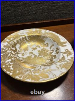 Royal Crown Derby Gold Aves Soup Bowl & Octagon Bowl Set of 2