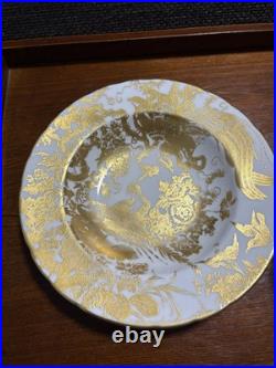 Royal Crown Derby Gold Aves Soup Bowl & Octagon Bowl Set of 2