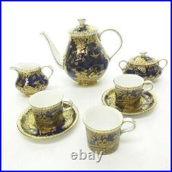 Royal Crown Derby Gold Aves Tea Set Teapot Sugar Pot Cup&Saucer