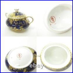 Royal Crown Derby Gold Aves Tea Set Teapot Sugar Pot Cup&Saucer