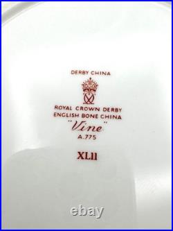 Royal Crown Derby Gold Vine Rim Soup Bowls 8 1/4, Set of 13