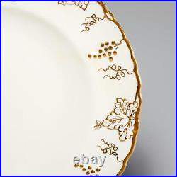 Royal Crown Derby Gold White Vine Salad Plates 8.75 Vintage Set of 6 D