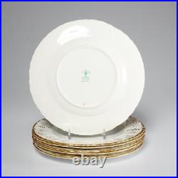 Royal Crown Derby Gold White Vine Salad Plates 8.75 Vintage Set of 6 D