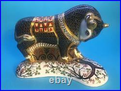 Royal Crown Derby Grecian Bull Paperweight Gold Stopper Limited Edition Boxed