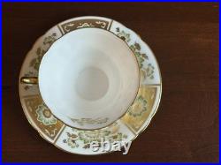 Royal Crown Derby Green Derby Panel 13 Teacups & 14 Saucers set, Mint