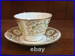 Royal Crown Derby Green Derby Panel 13 Teacups & 14 Saucers set, Mint