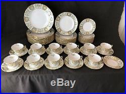 Royal Crown Derby Green Derby Panel 59 Pc 12- 5 Pc Place Settings Dinner Service