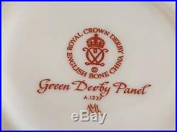 Royal Crown Derby Green Derby Panel 59 Pc 12- 5 Pc Place Settings Dinner Service