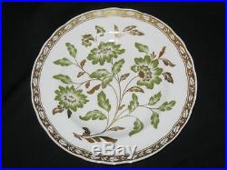 Royal Crown Derby, Green Derby Panel Floral Accent 6 x Plates (8.5 inches)