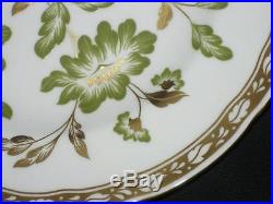 Royal Crown Derby, Green Derby Panel Floral Accent 6 x Plates (8.5 inches)