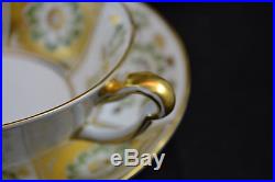 Royal Crown Derby Green Derby Panel Set of 8 Cream Soup and Saucers