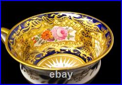 Royal Crown Derby Guilt And Polychrome 8 Teacups And 7 Saucers