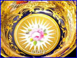 Royal Crown Derby Guilt And Polychrome 8 Teacups And 7 Saucers